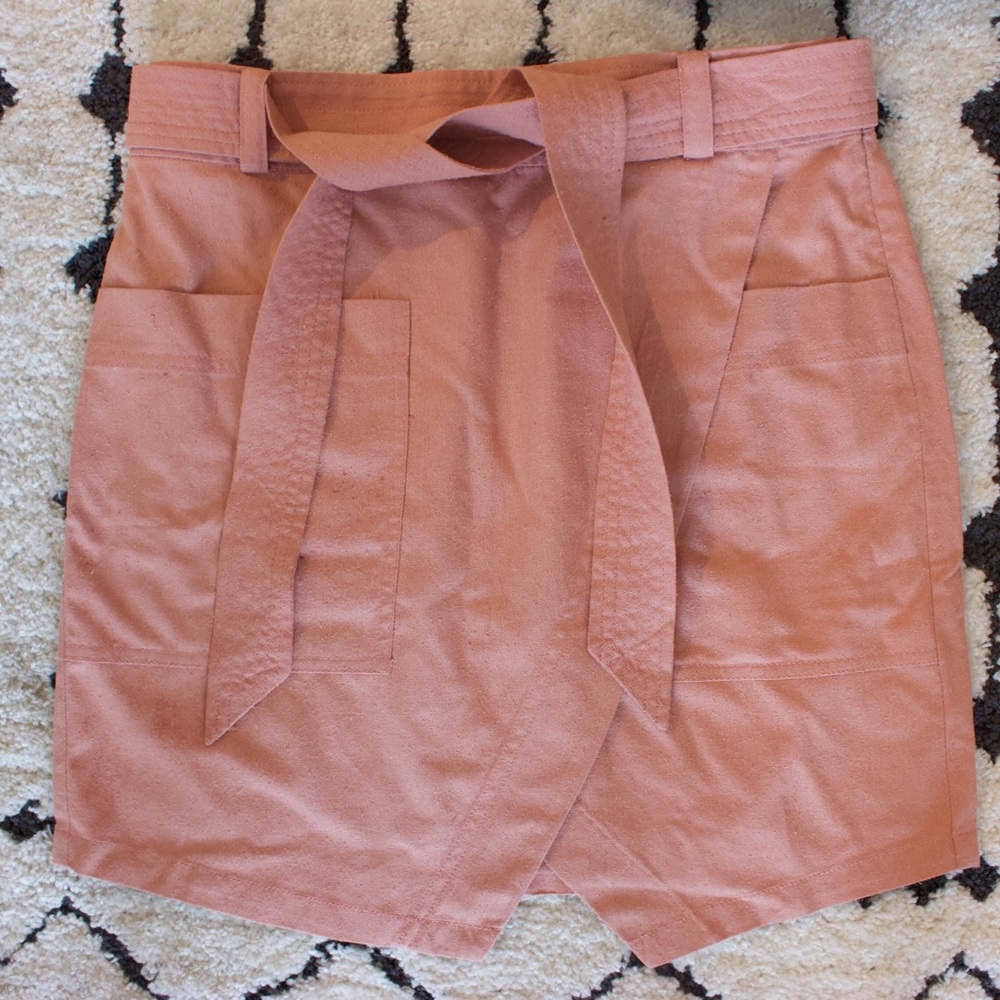 Madewell “Portside” Faux Wrap Silk Skirt